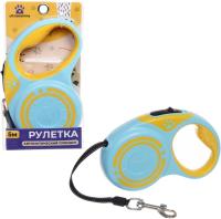 Поводок-рулетка для собак малых и средних пород ЛАППИ 5м до 15кг Цвет: голубой