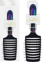 Расческа массажная NataM продувная широкая. Цвет: темно-синий