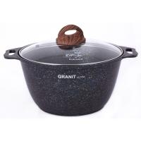 Кастрюля KUKMARA Granit Ultra 3000мл ст.крышка, антипригарное покрытие Blue
