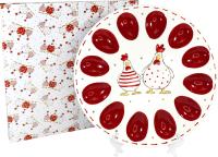 Блюдо КУРОЧКИ для яиц 12 штук d 31.5х2.3см в подарочной упаковке