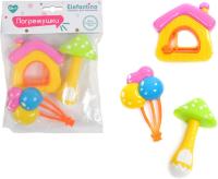 Погремушка Elefantino 3шт, легкие, с удобным захватом, в пакете на хэдере 15х19х3см