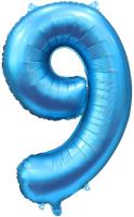 Шар воздушный фольгированный Цифра 9 32'/81см синий