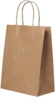 Пакет бумажный 24х14х30см б/п крафт с кручеными ручками