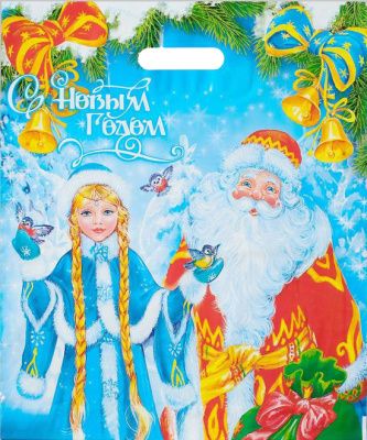 Пакет 40х47см 45мкм с прорубными ручками НГ (В гостях у сказки)