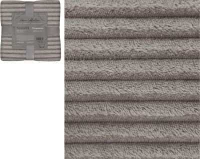 Молочное фланелевое покрывало постельное полоска 200х220см 250г/м2