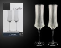 Фужеры для шампанского Dance 250мл набор 2шт с рисунком подарочная упаковка