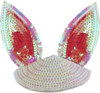 Шляпка Ушки кролика с пайетками белый
