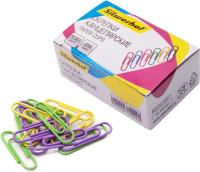Скрепки SILWERHOF 28мм 100шт цветные, пластик.оболочка