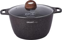 Кастрюля KUKMARA Granit Ultra 6000мл ст.крышка, антипригарное покрытие Blue
