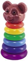 Игрушка развивающая НОРДПЛАСТ Пирамидка Медведь 6 колец 