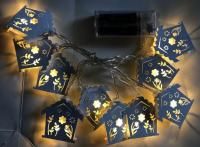 Гирлянда светодиодная Металлические домики 1.65м 10 ламп теплый белый