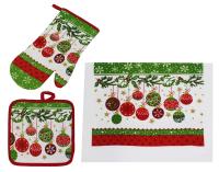 Набор для кухни 3 предмета подставка под горячее, варежка, полотенце