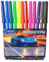 Фломастеры 12цв MAZARI Машина