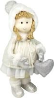 Сувенир новогодний декоративный:Девочка в зимнем наряде Цвет:белый Размер:20х18х43см
