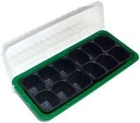 Мини-парник Greengo для рассады 400х160х130мм, 2 вставки, 12 ячеек (5шт в упак)