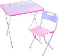 Детский комплект мебели НИКА стол и стул складные Единорог