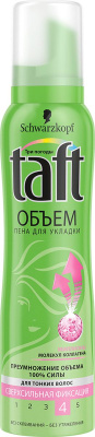 Пена для волос TAFT 150мл Объем (Воздушный объем для тонких волос ССФ 1612588 3643)