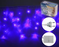 Гирлянда БАХРОМА 1.5м h30/50см 48 ламп LED, прозрачн. провод, 8 реж. IP-20, Синий