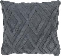 Подушка декоративная 45х45см Ромб, фланель Цвет: темно-серый