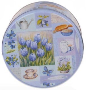 Банка жестяная 1800мл Любимый сад d170х80мм средняя (гол.)