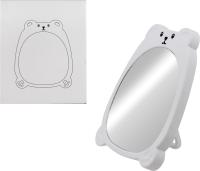 Зеркало настольное Мишка белое, размер 17х20см