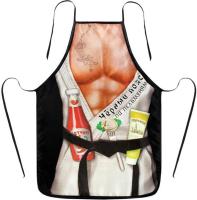 Фартук 50х70см Черный пояс по пельменям текстиль