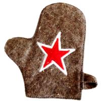 Рукавица для сауны Звезда серая ТМ Жар-Банька