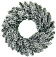Венок хвойный декоративный заснеженный Размер: d37х10см