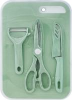 Кухонные принадлежности с разделочной доской 4 предмета, металл/пластик