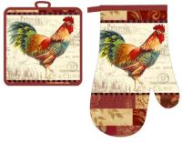 Набор рукавица и прихватка Петухи 2РКS002