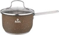 Ковш RASHEL 2,0л 160х105мм из нержавеющей стали со ст.крышкой, коричневый гранит