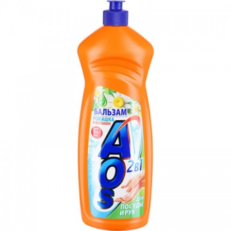 Средство моющее AOS 900мл бальзам для посуды (Ромашка+витамин Е)
