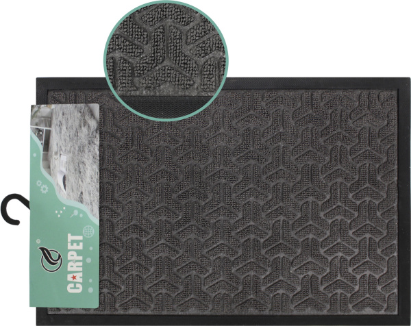 Коврик влаговпитывающий Фигурный 40х60см (Цвет: серый)
