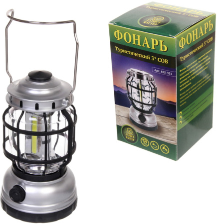 Фонарь туристический 1 режим 3* COB, регулятор яркости 10х18см 3*АА 1990