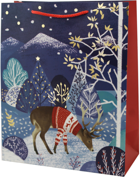 Пакет подарочный В зимнем лесу Размер: 18х23х10см