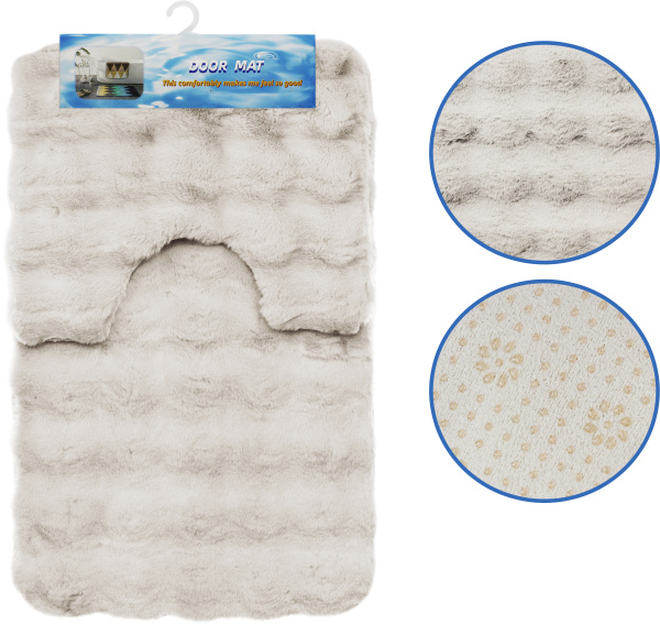 Коврики для ванной и туалета из искуственного меха Размер: 50х80см, 50х40см Цвет: молочный