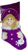 Сувенир новогодний Рождественский сапог 48см (С Снегурочка фиол.)