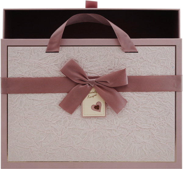 Коробка подарочная 29х21х9,5см, 2 цвета (пыльная роза, персик)