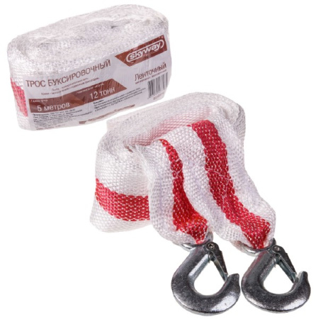 Трос ленточный 12т.5м. SKYWAY 2крюка 