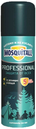 Аэрозоль от всех MOSQUITALL Профессиональная защита 150мл