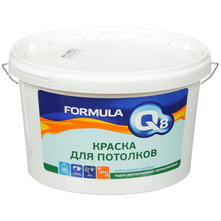 Краска FORMULA Q8 1,4/1.5кг ВД полиакрил для потолков белоснежная