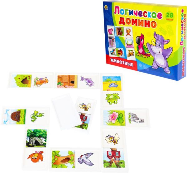 Игра настольная Домино логическое (Животные // ИД-5426)