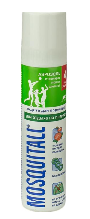 Аэрозоль от комаров мошек и слепней MOSQUITALL Защита 100мл