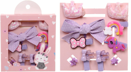 Аксессуары для волос детские Baby Shop Амелия 10 предметов фиолетовый