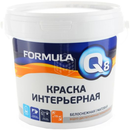Краска FORMULA Q8 1,4/1.5кг ВД полиакрил фасадная белоснежная
