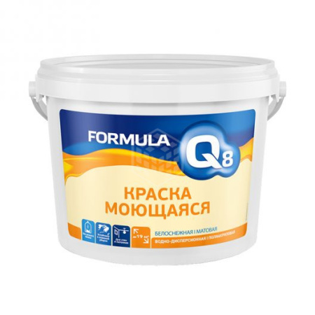 Краска FORMULA Q8 3кг ВД моющая полиакрил белоснежная 
