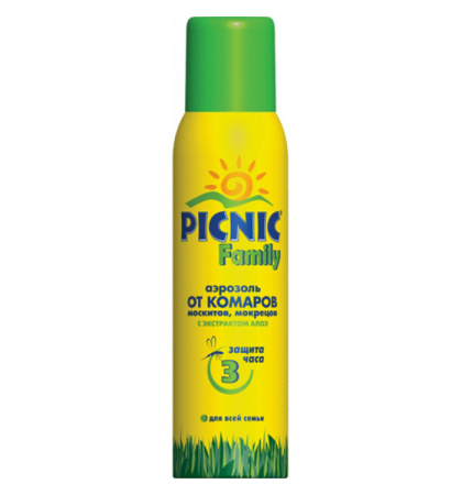 Аэрозоль от комаров PICNIC Family 150мл