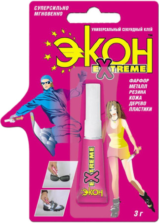 Клей ЭКОН Экстрим 3г секундный блистер
