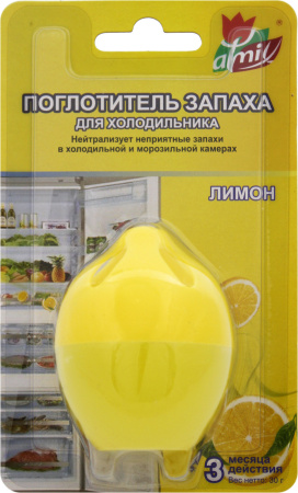 Поглотитель запаха для холодильника Atmix 30гр гелевый банка Лимон