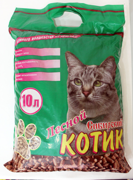 Наполнитель СИБИРСКИЙ КОТИК Лесной 10л для кошачих лотков